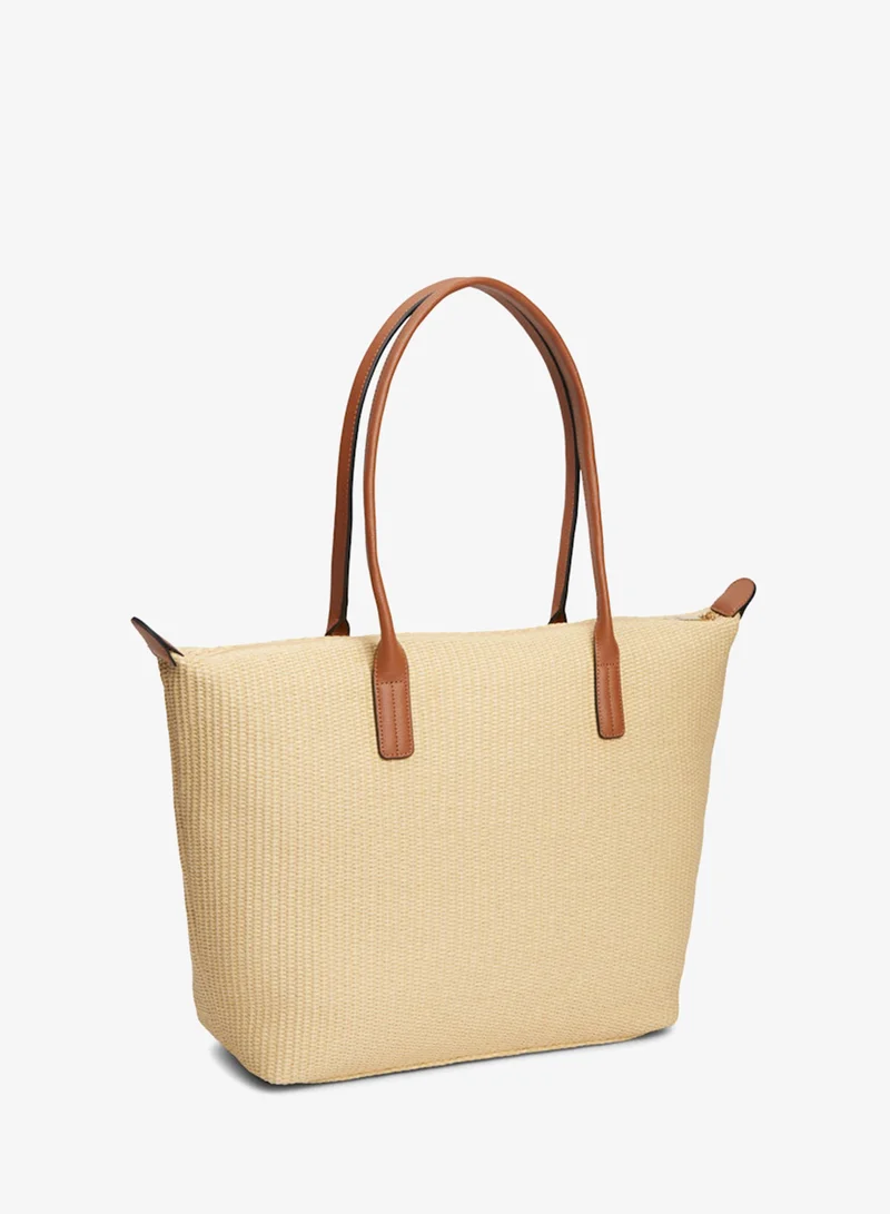 TOMMY HILFIGER  Monogram Raffia Tote Bag for Women | Best Price UAE